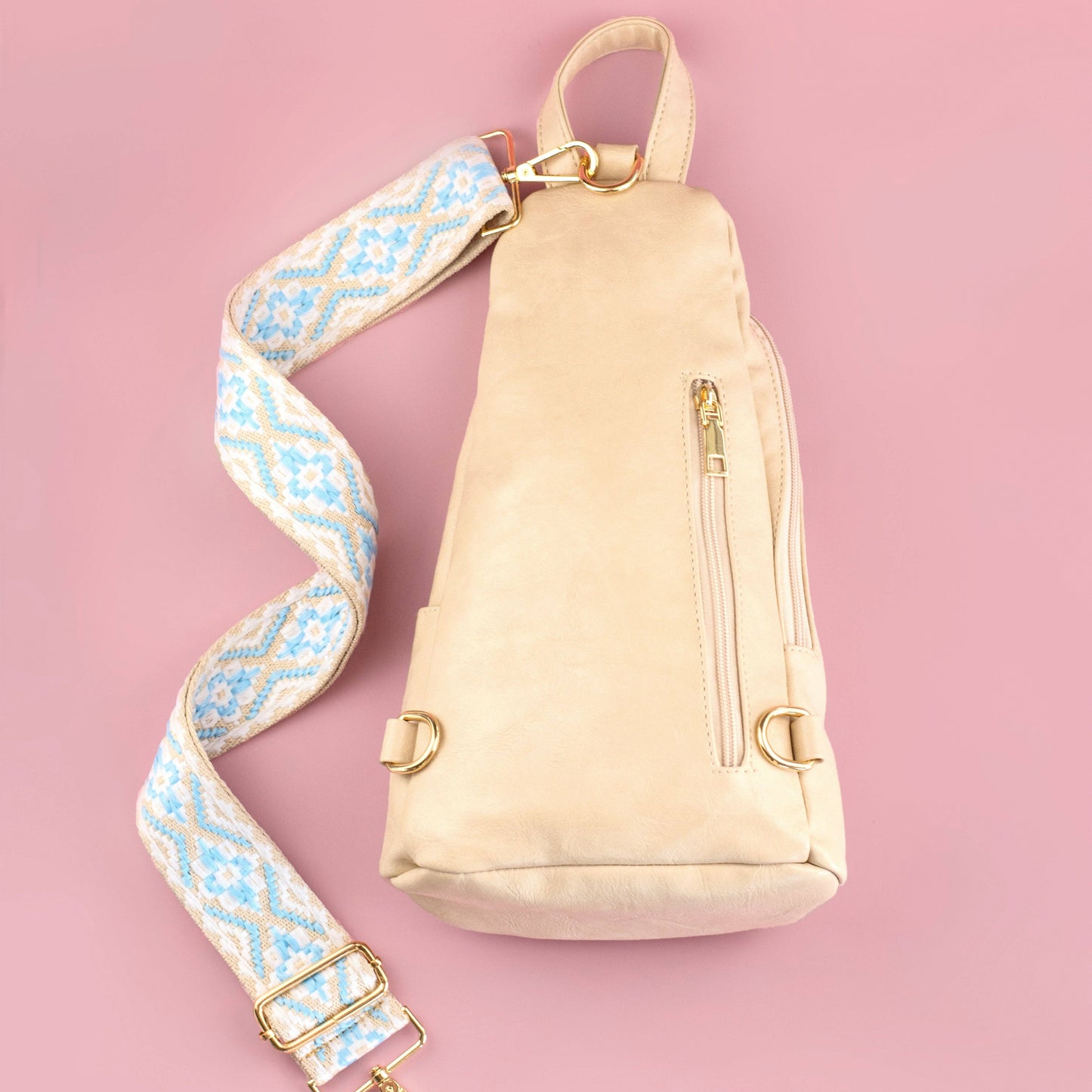 Evie Vegan Leather Crossbody Sling Bag: Gray