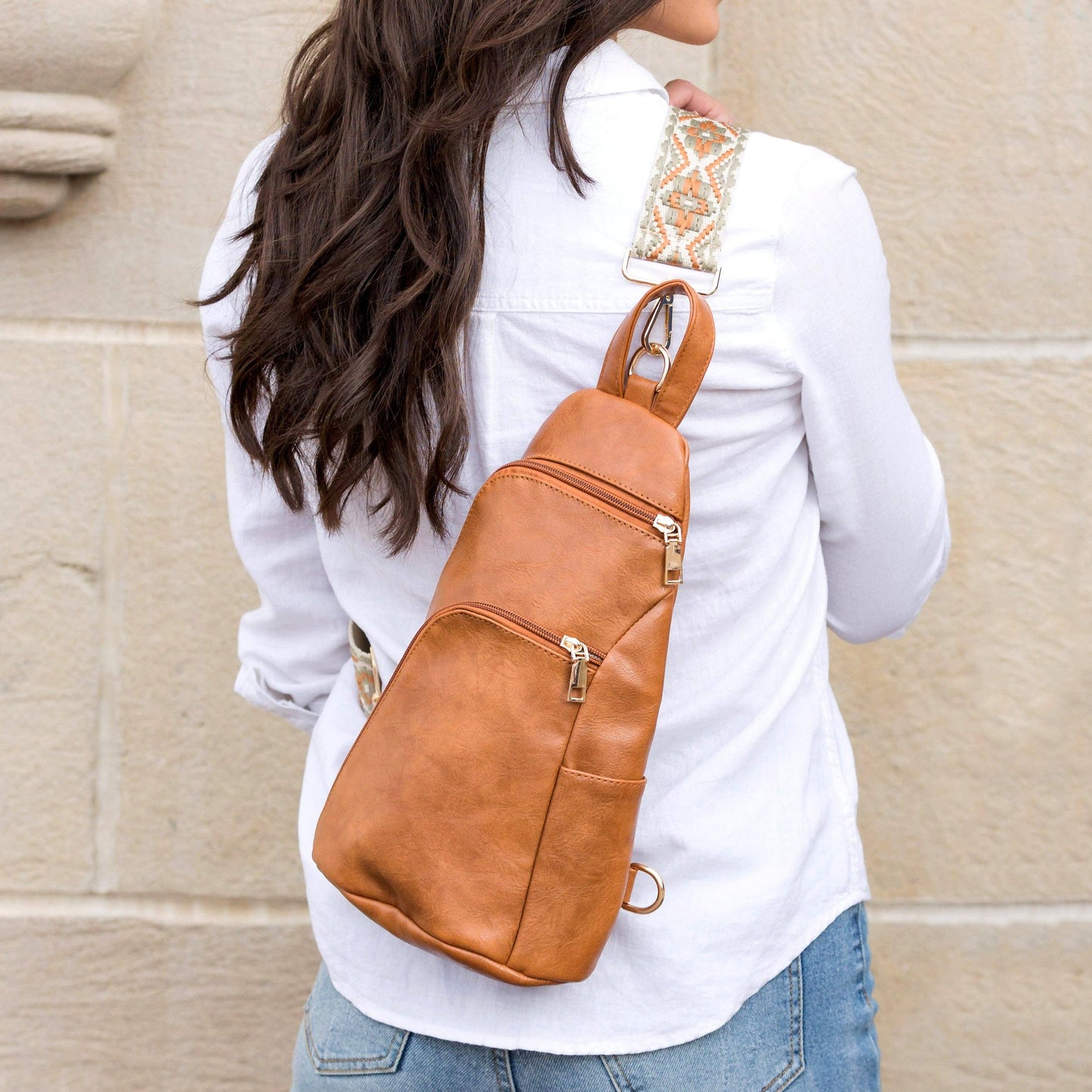 Evie Vegan Leather Crossbody Sling Bag: Gray