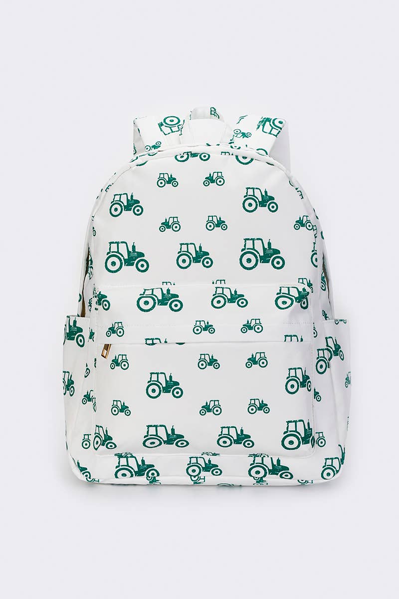 Kids Tractor Printed Farm Backpack