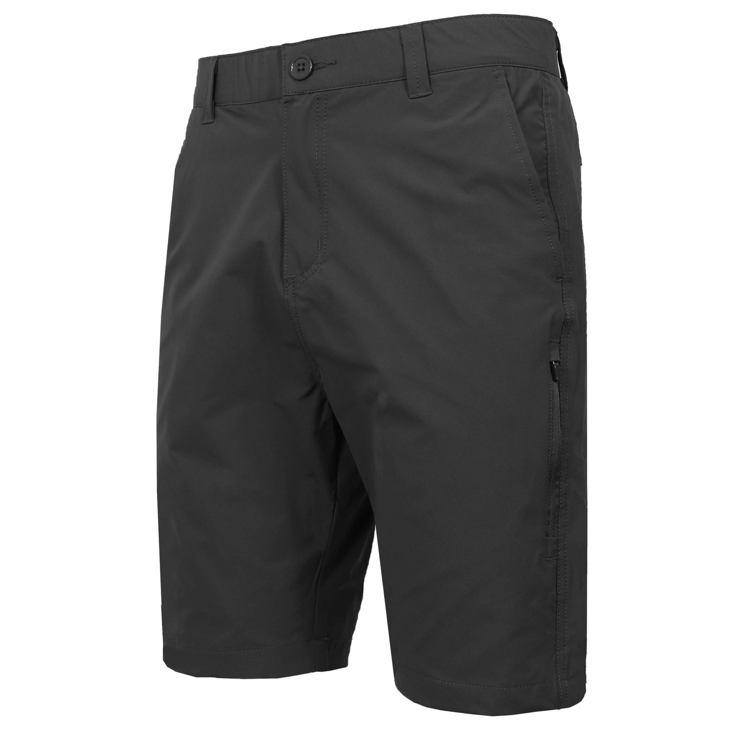 Mens 6-Pocket Quick Dry Stretch Zipper Pocket Golf Shorts: Black / 40
