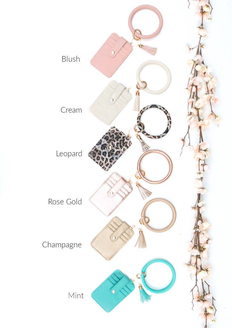 Key Ring Wallet Bracelet: Leopard