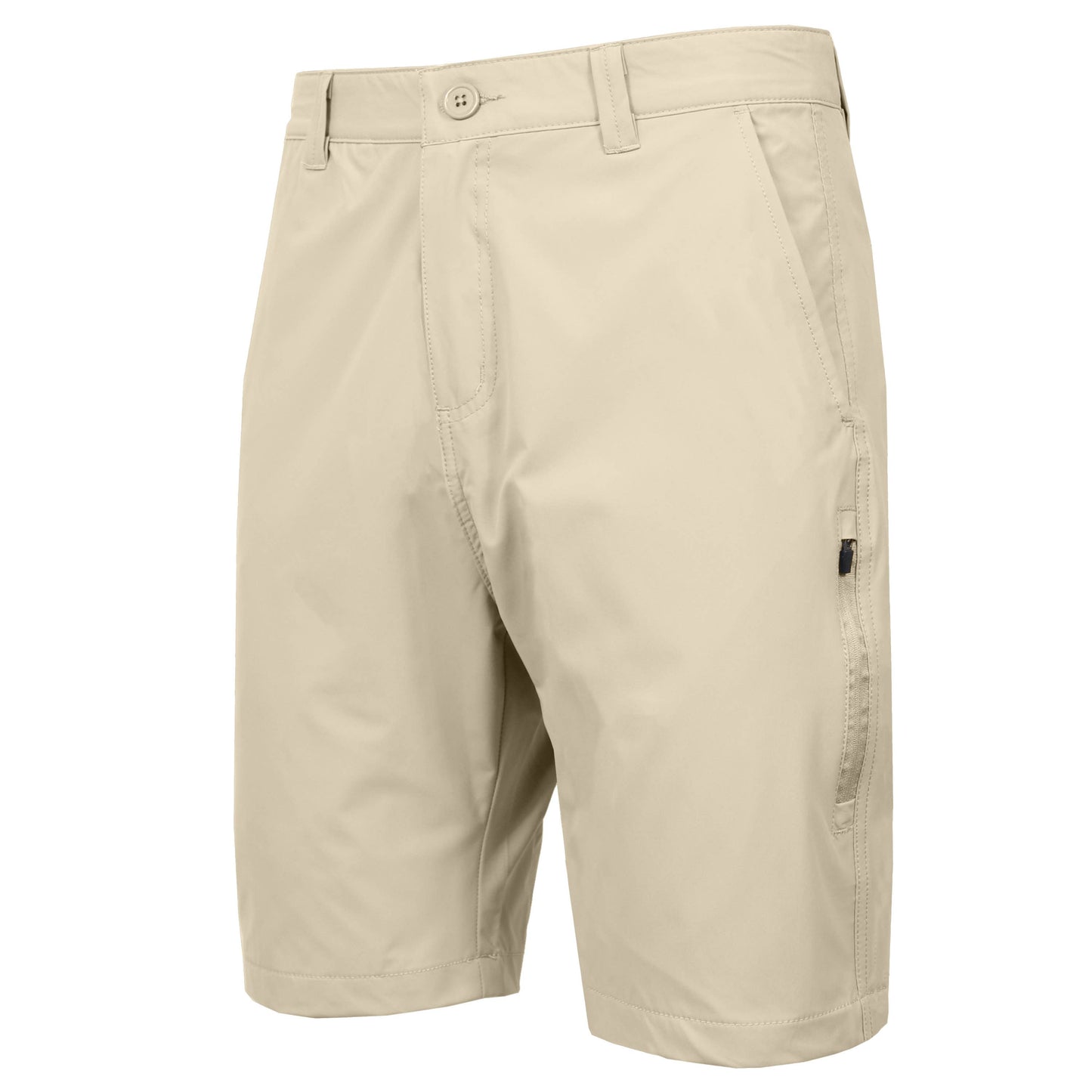 Mens 6-Pocket Quick Dry Stretch Zipper Pocket Golf Shorts: Navy / 36