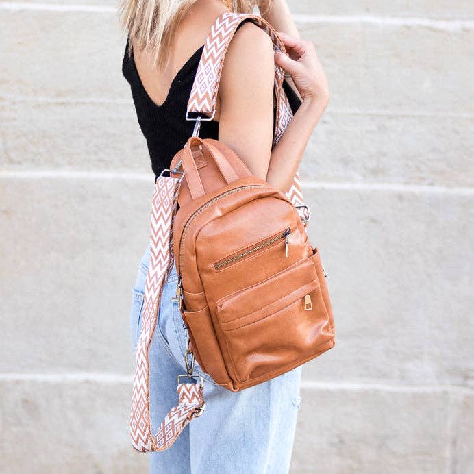 Alba Convertible Backpack Sling: Cognac