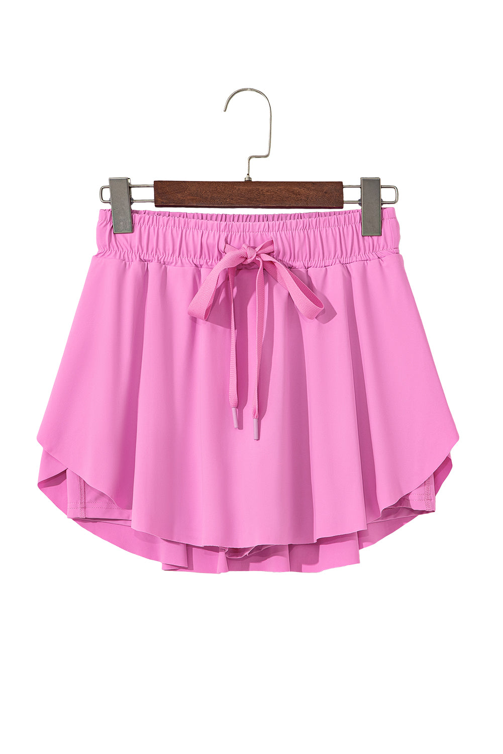 Black Drawstring High Waist Lined Tennis Skort