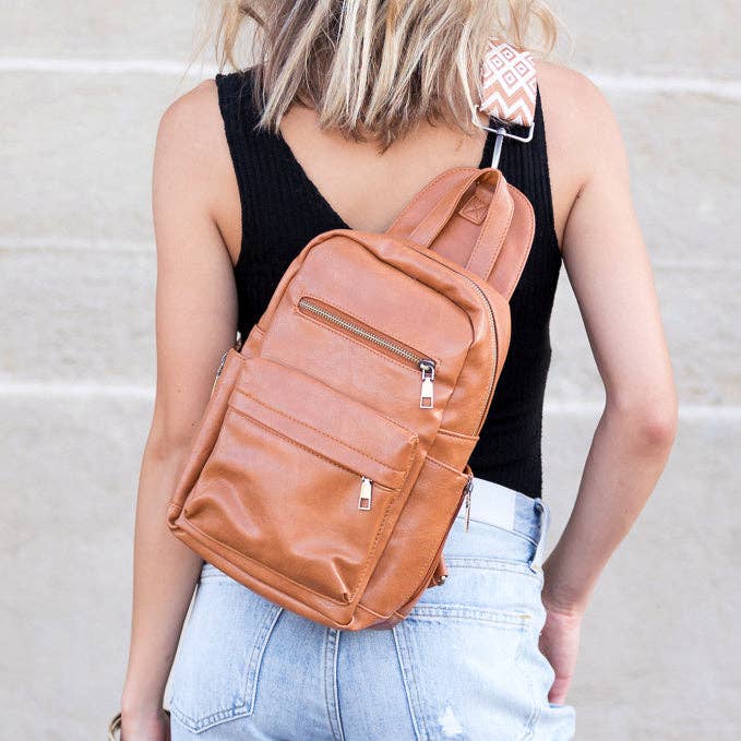 Alba Convertible Backpack Sling: Cognac