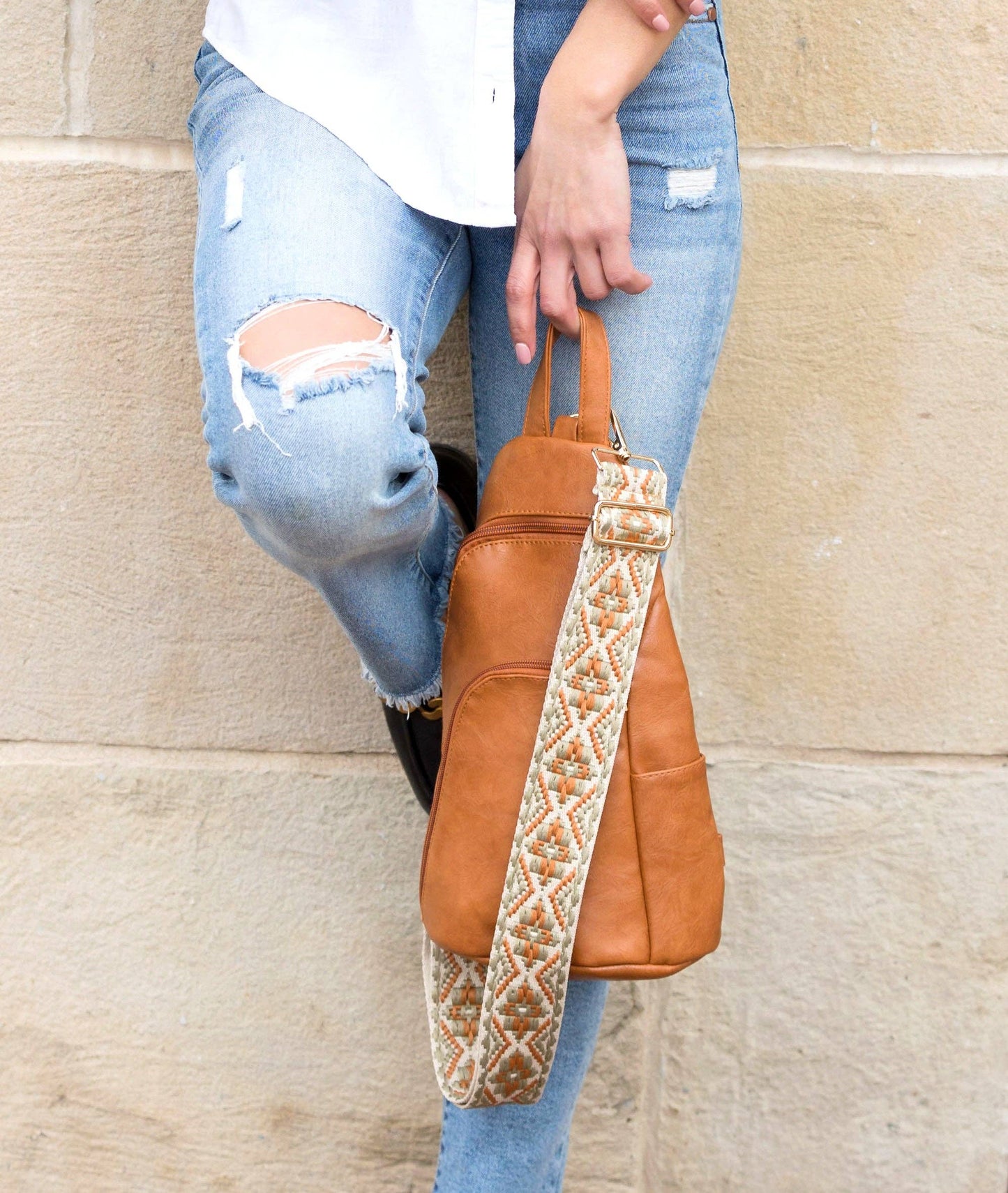 Evie Vegan Leather Crossbody Sling Bag: Gray