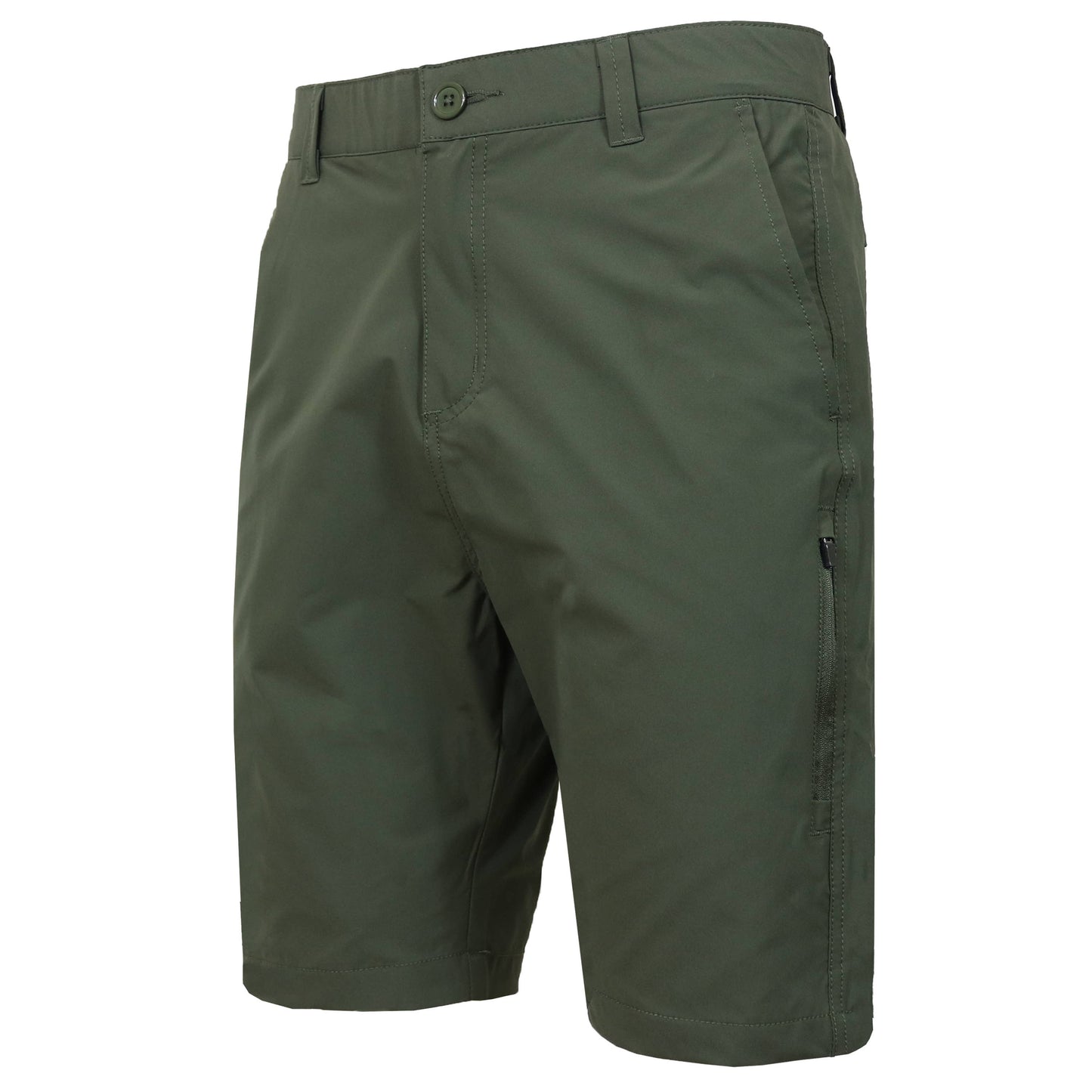 Mens 6-Pocket Quick Dry Stretch Zipper Pocket Golf Shorts: Navy / 42
