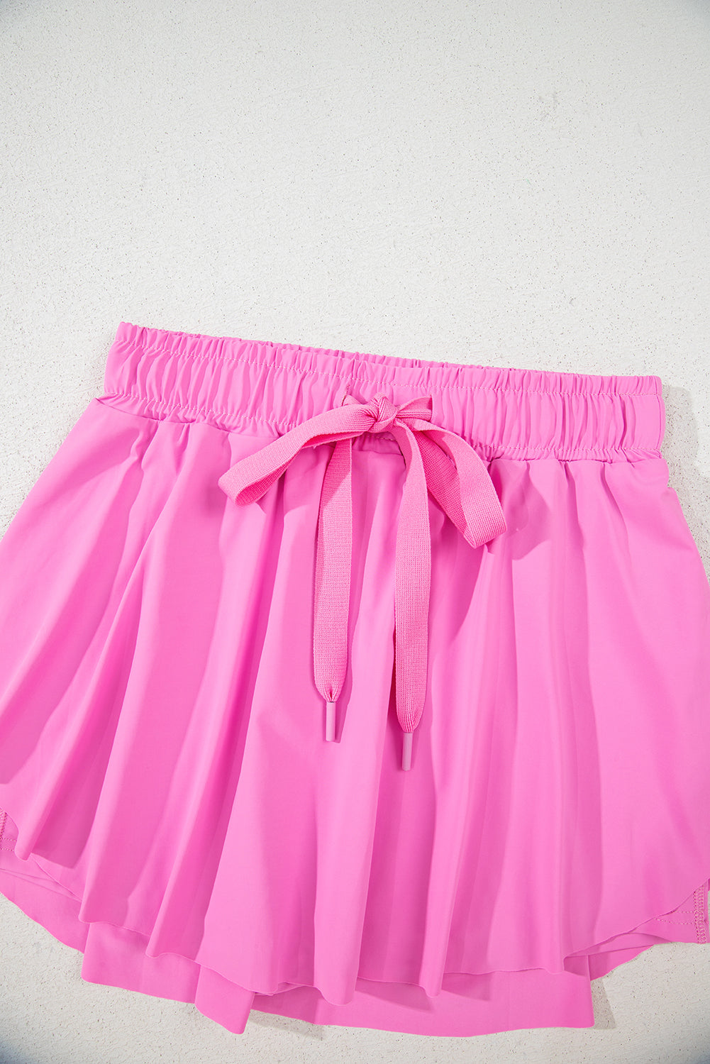 Black Drawstring High Waist Lined Tennis Skort