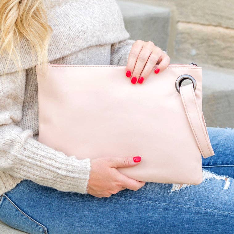 Over-sized Everyday Clutch: Nude