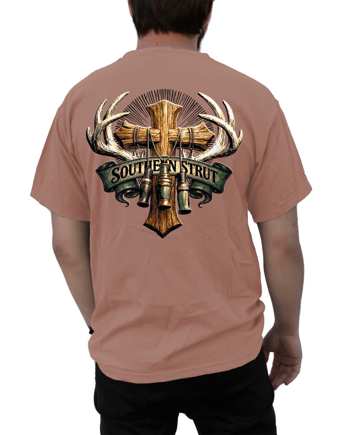 Southern Strut Holy Hunting Tee: Khaki / S