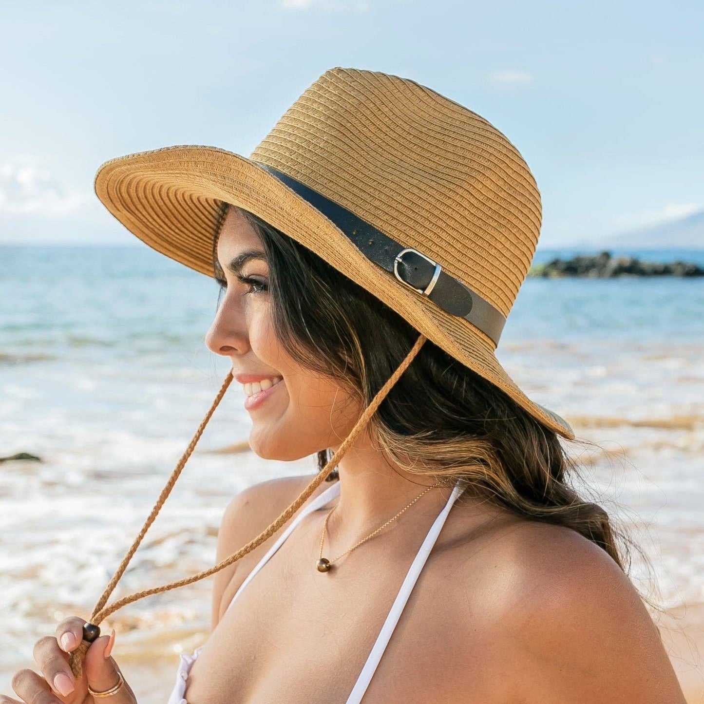 Drawstring Panama Hats: Straw