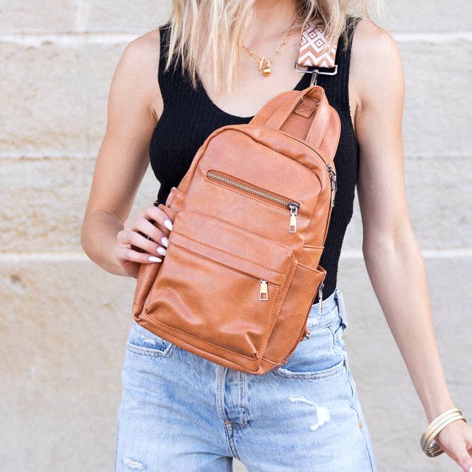 Alba Convertible Backpack Sling: Cognac