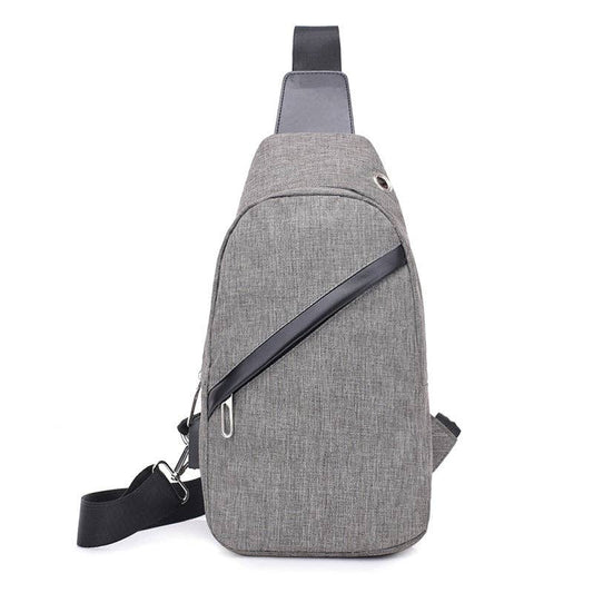 Cross Zip Sling Bag: Gray