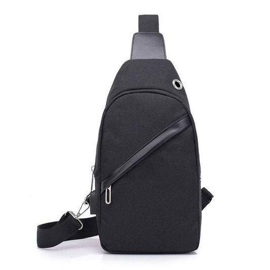Cross Zip Sling Bag: Black