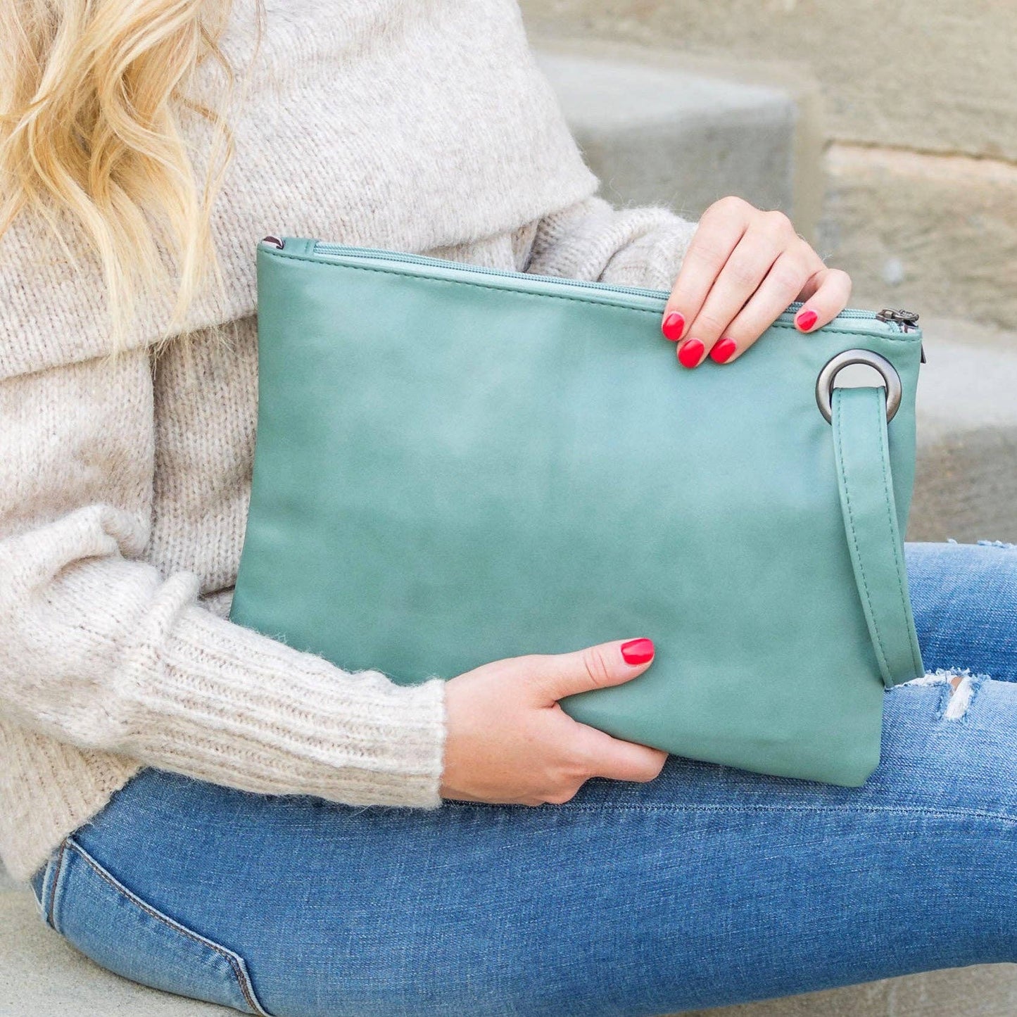Over-sized Everyday Clutch: Nude