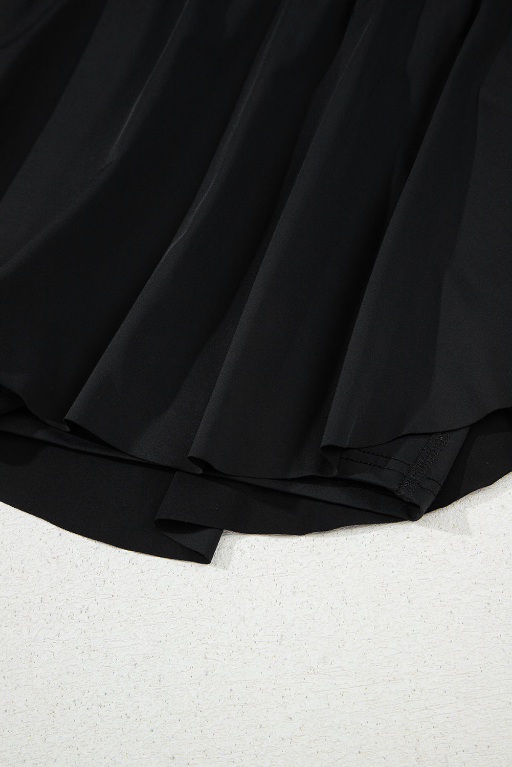 Black Drawstring High Waist Lined Tennis Skort