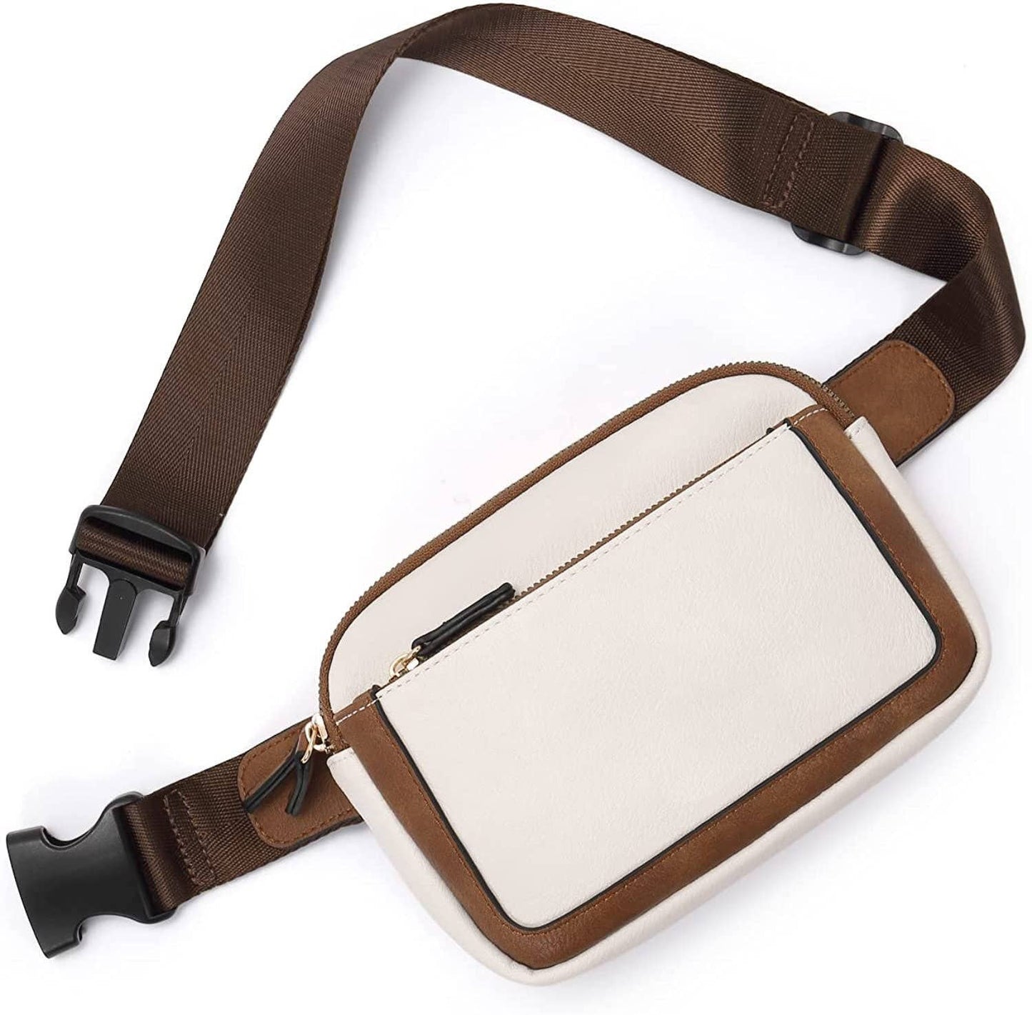 Presly Vegan Leather Everywhere Sling Crossbody Belt Bum Fanny Waist Bag: Black