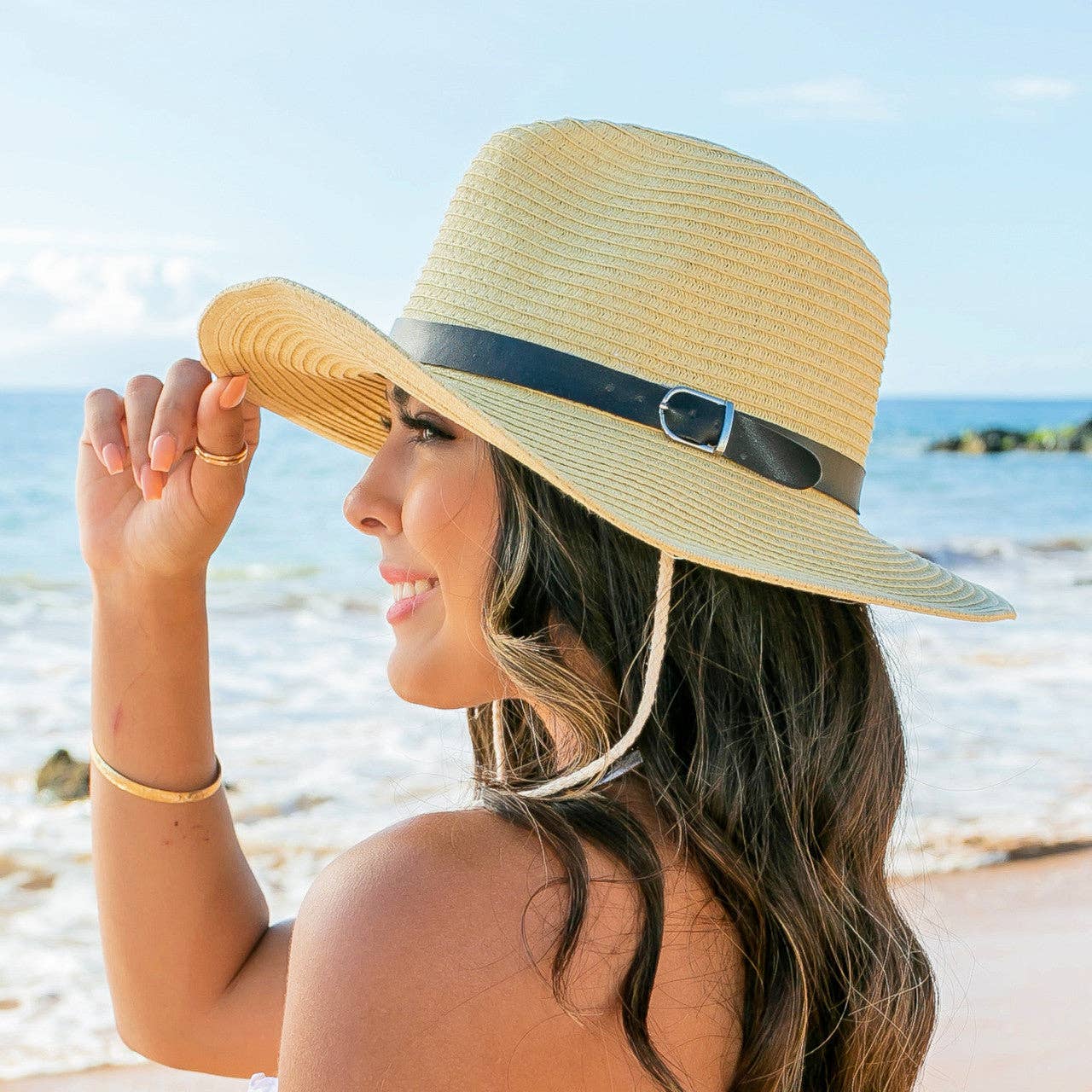 Drawstring Panama Hats: Straw