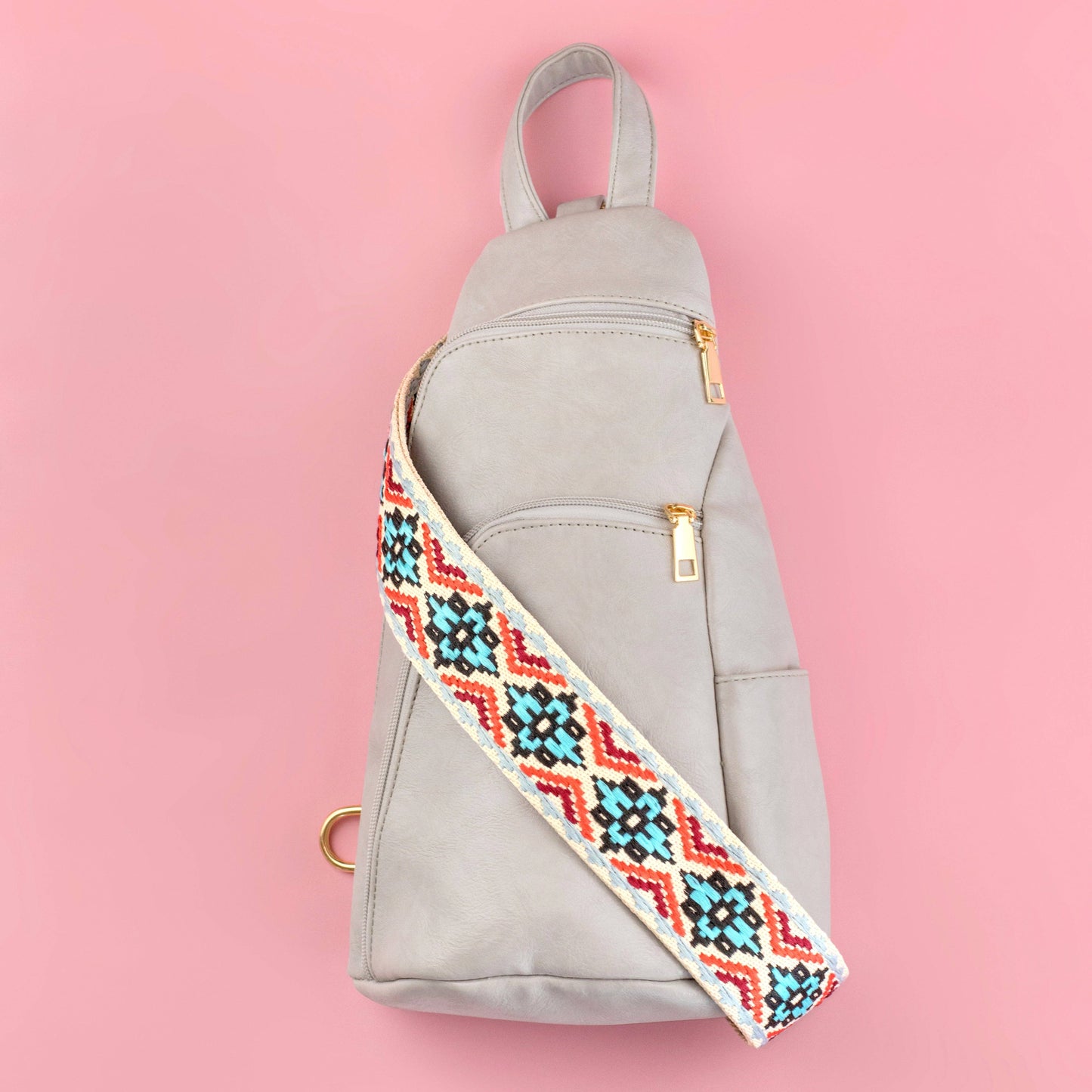 Evie Vegan Leather Crossbody Sling Bag: Gray