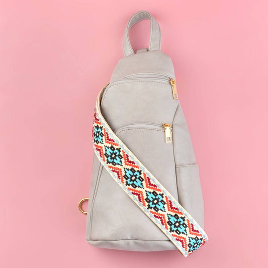 Evie Vegan Leather Crossbody Sling Bag: Gray