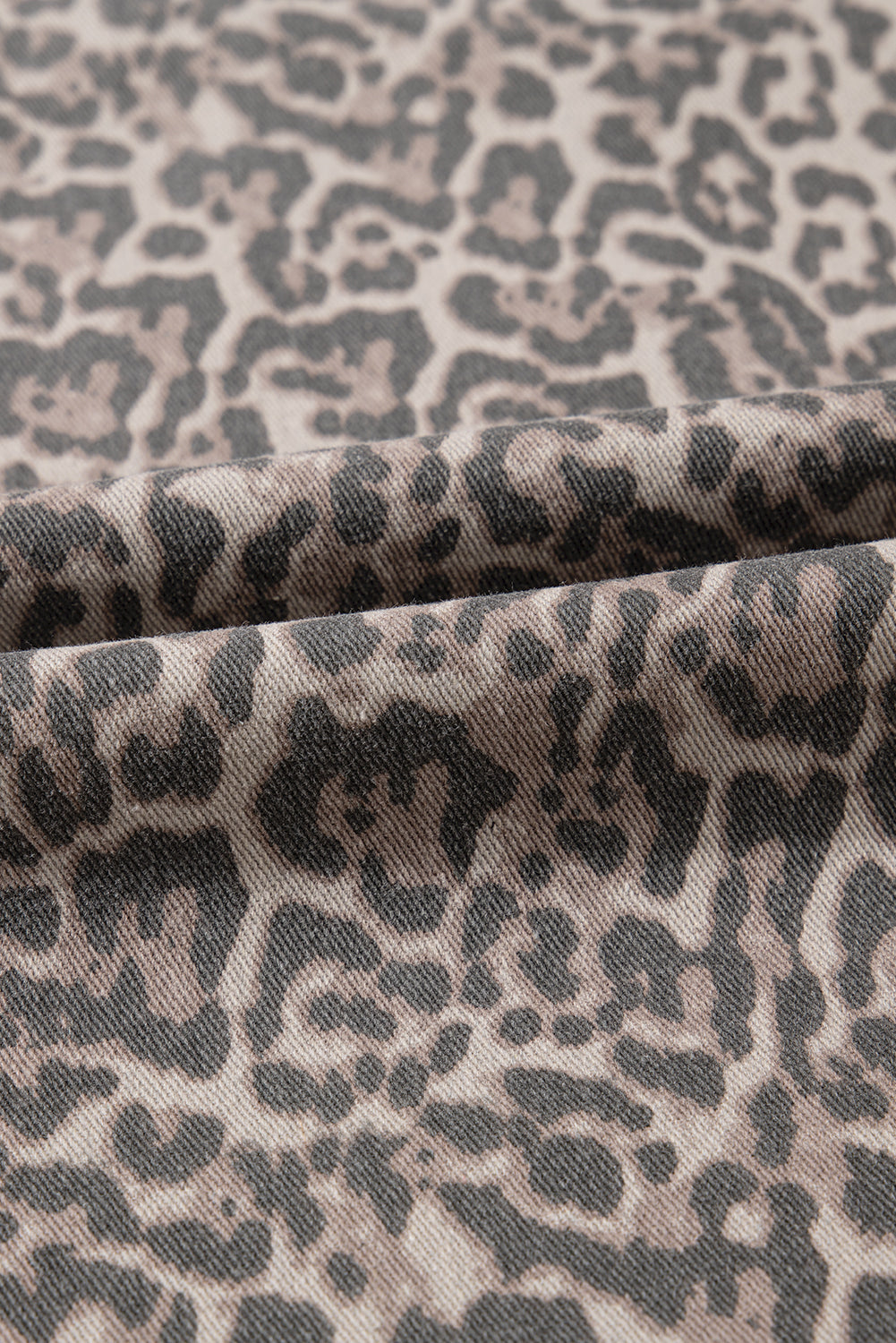 Brown Leopard High Waist Frayed Hem Jeans