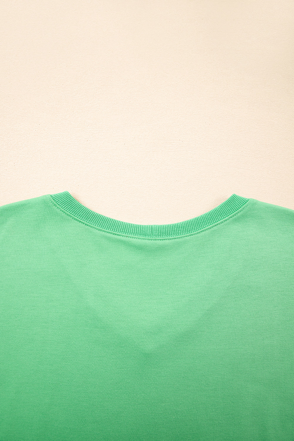 Mint Green V Neck Drop Shoulder Tee and Patchwork Shorts Set