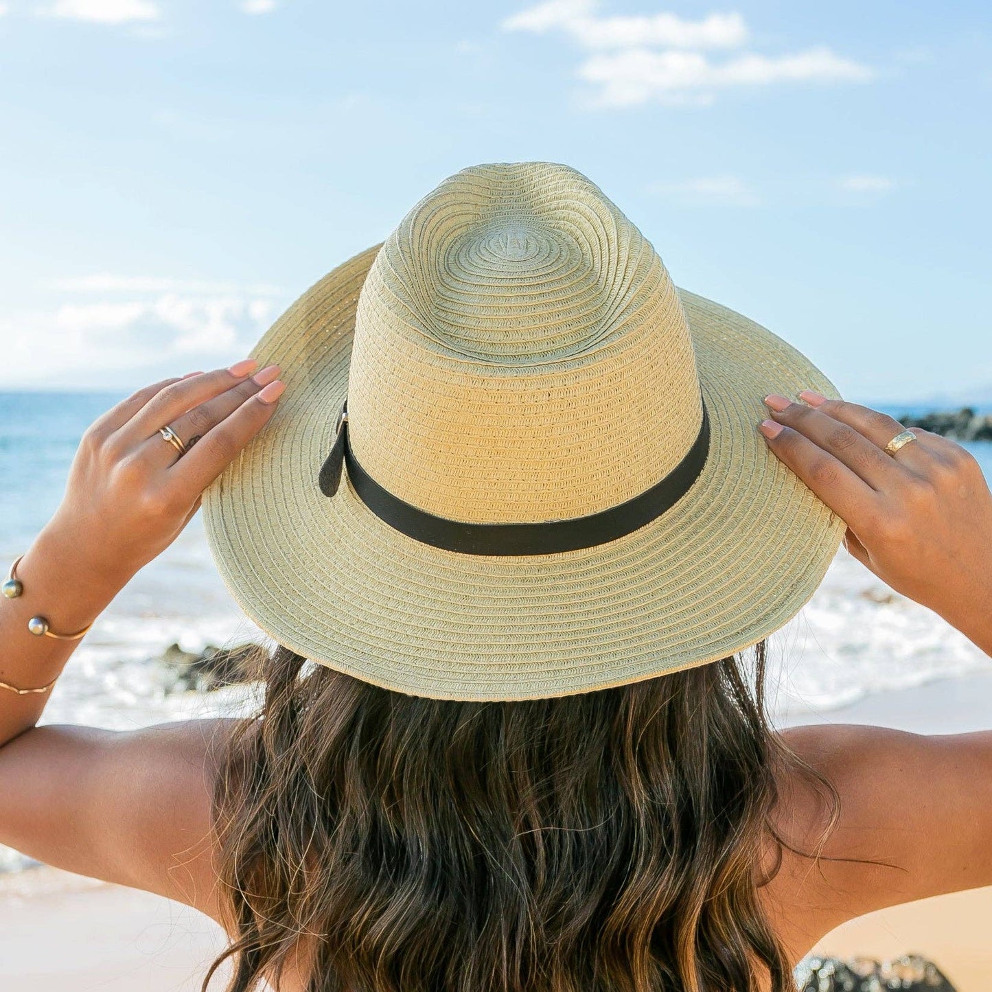 Drawstring Panama Hats: Straw