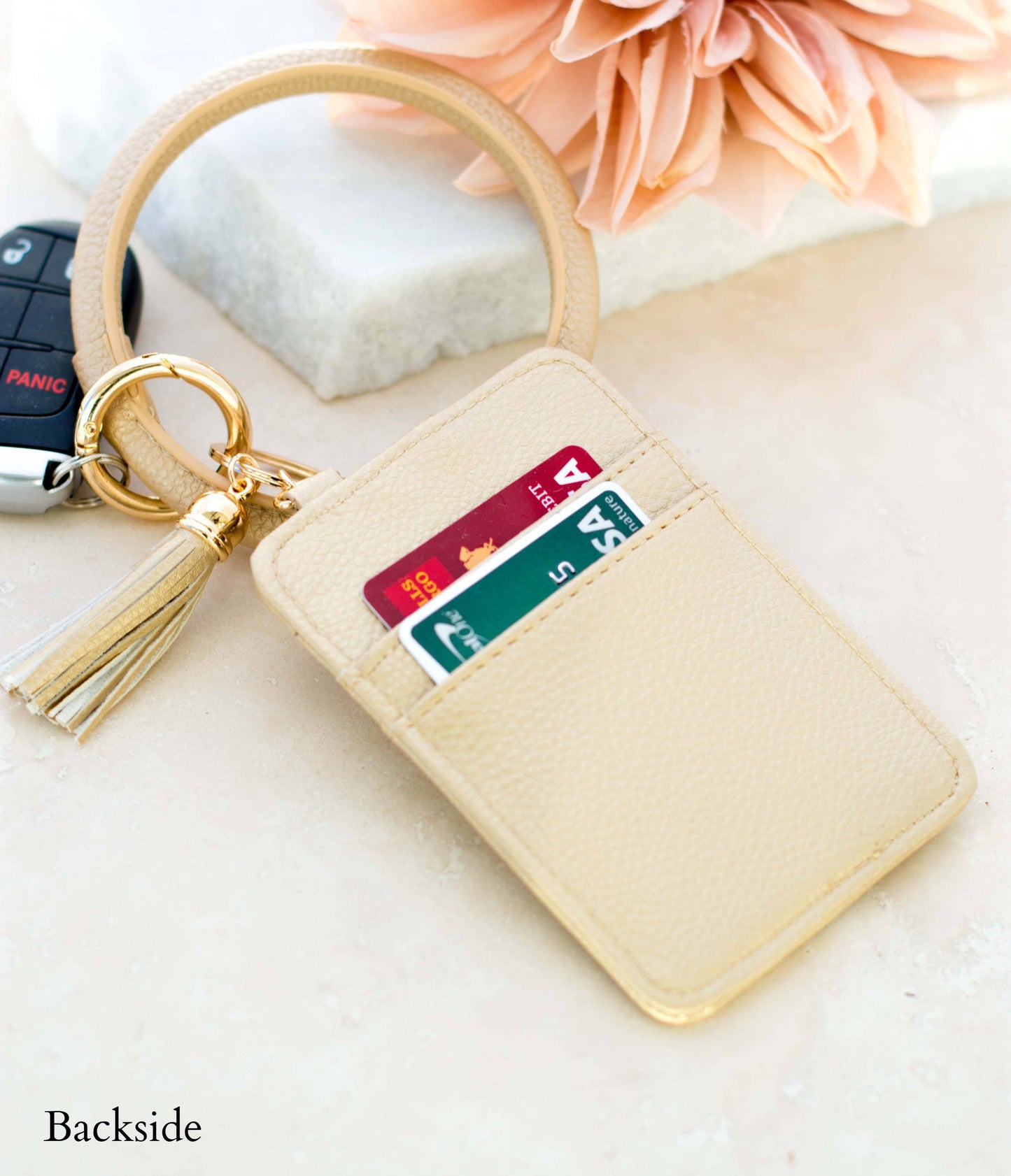 Key Ring Wallet Bracelet: Leopard